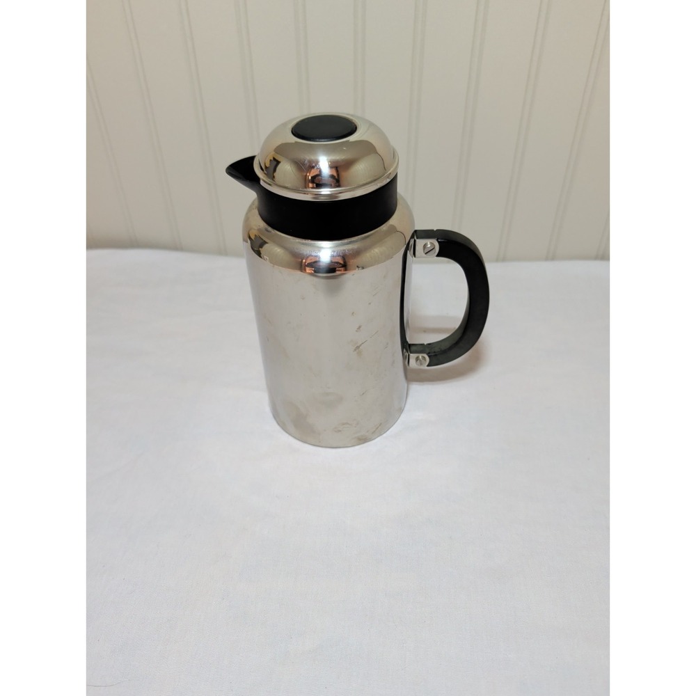 Vintage Bodum Stainless Steel Thermal Carafe Coffee Tea Thermo Jug Vacuum Pot